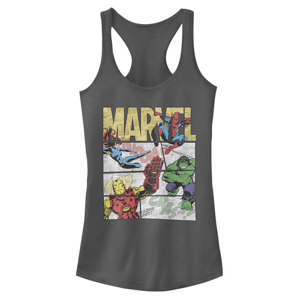 Junior's Marvel Hero Panels Color Tank Top - POPvault