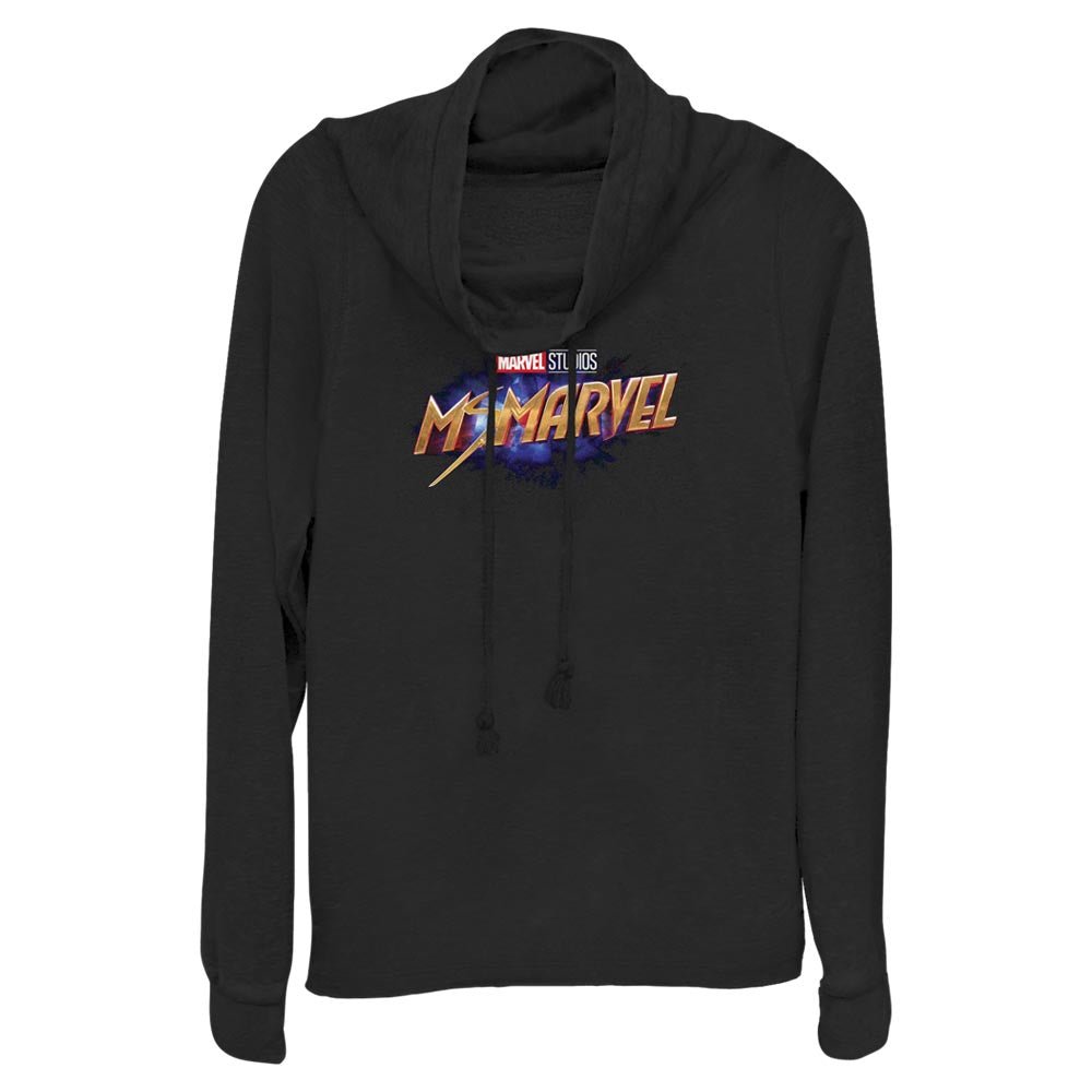 Junior's Marvel Ms Logo Cowl Neck - POPvault
