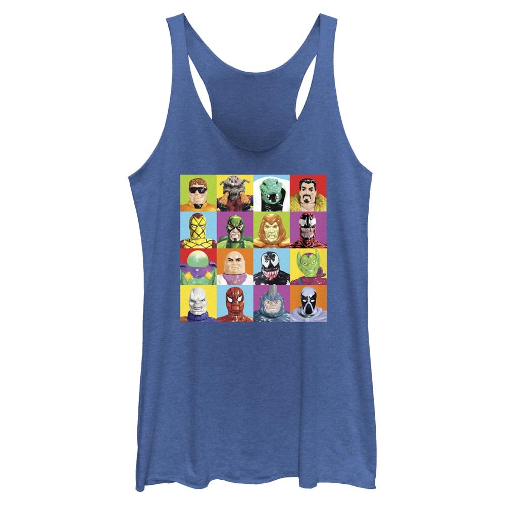 Junior's Marvel SPIDEY FIGURE SQUARES Tank Top - POPvault
