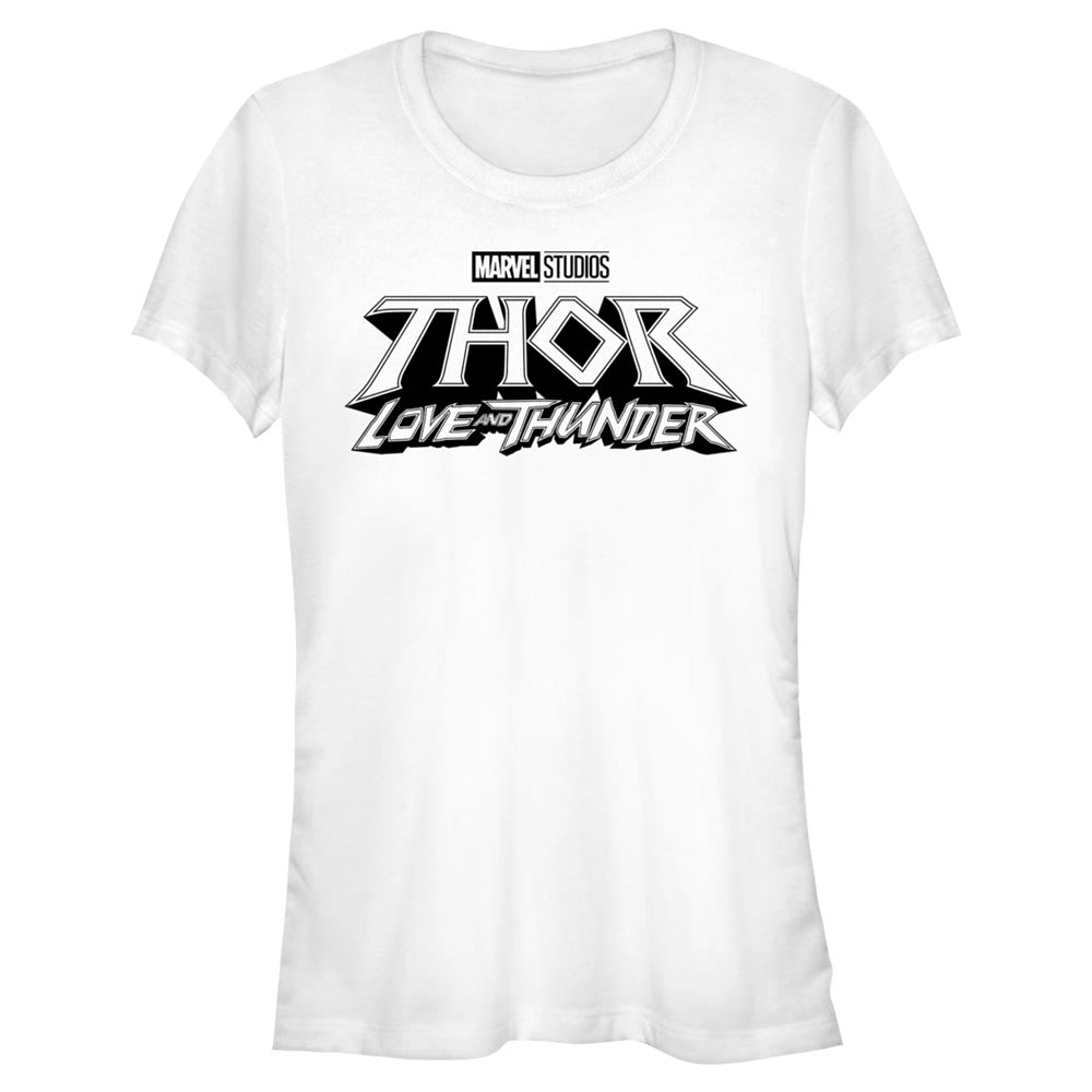 Junior's Marvel White Logo T-Shirt - POPvault