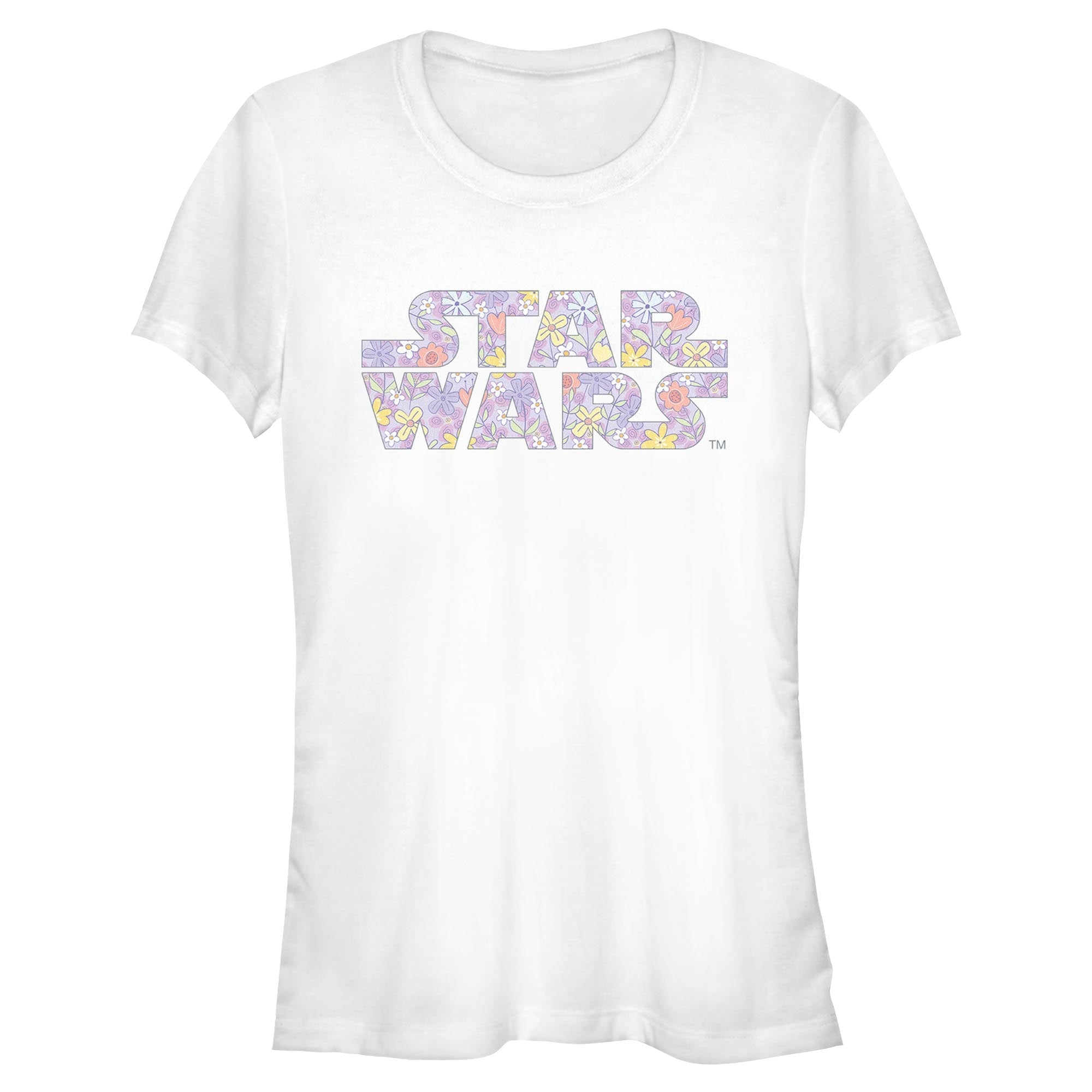 Junior's Star Wars Star Wars Spring Flower Logo T-Shirt - POPvault