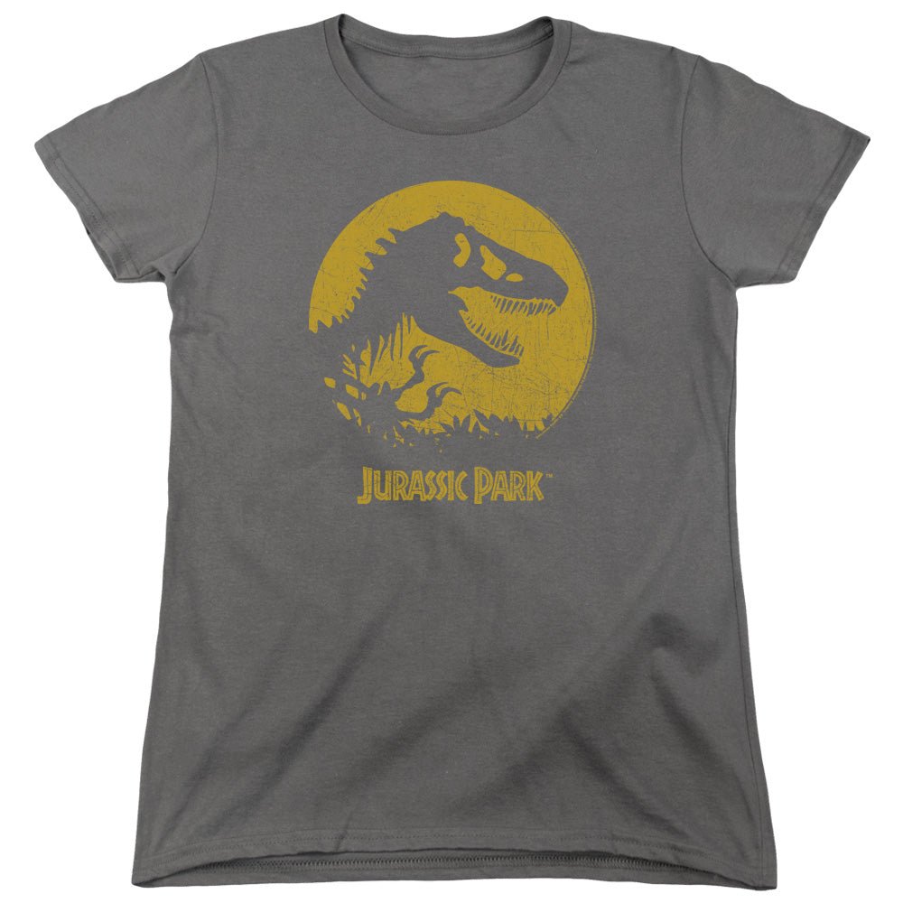 Jurassic Park T - Rex Sphere Womens T Shirt Charcoal - POPvault