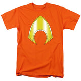 Justice League Aquaman Logo Mens T Shirt Orange Officially Licensed - POPvault