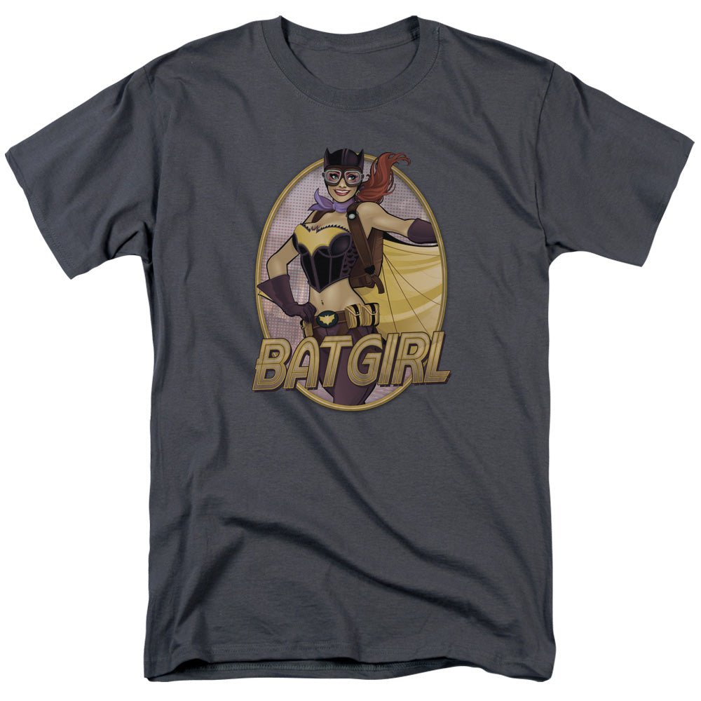 Justice League Batgirl Bombshell Mens T Shirt Charcoal Officially Licensed - POPvault