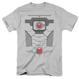 Justice League Cyborg Uniform Mens T Shirt Silver Officially Licensed - POPvault
