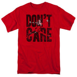 Justice League Dont Care Mens T Shirt Red Officially Licensed - POPvault