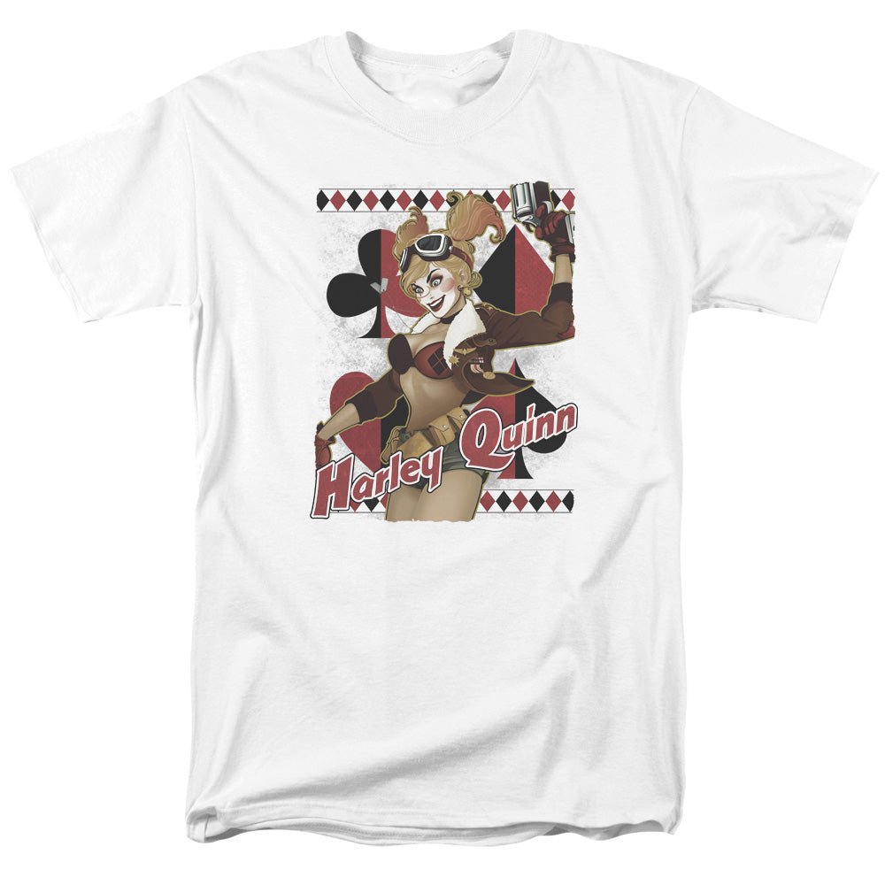 Justice League Harley Bombshell Mens T Shirt White Officially Licensed - POPvault