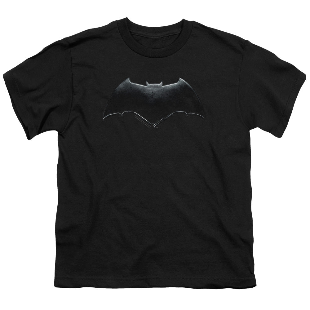 Justice League Movie Batman Logo Kids Youth T Shirt Black Officially Licensed - POPvault