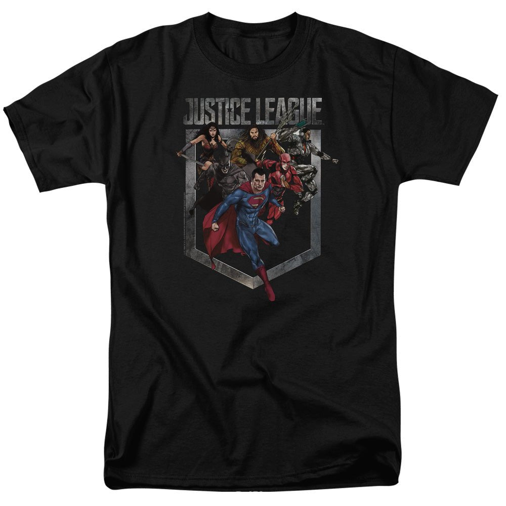 Justice League Movie Charge Mens T Shirt Black Officially Licensed - POPvault