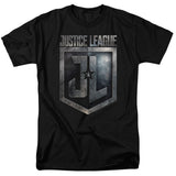 Justice League Movie Shield Logo Mens T Shirt Black Officially Licensed - POPvault