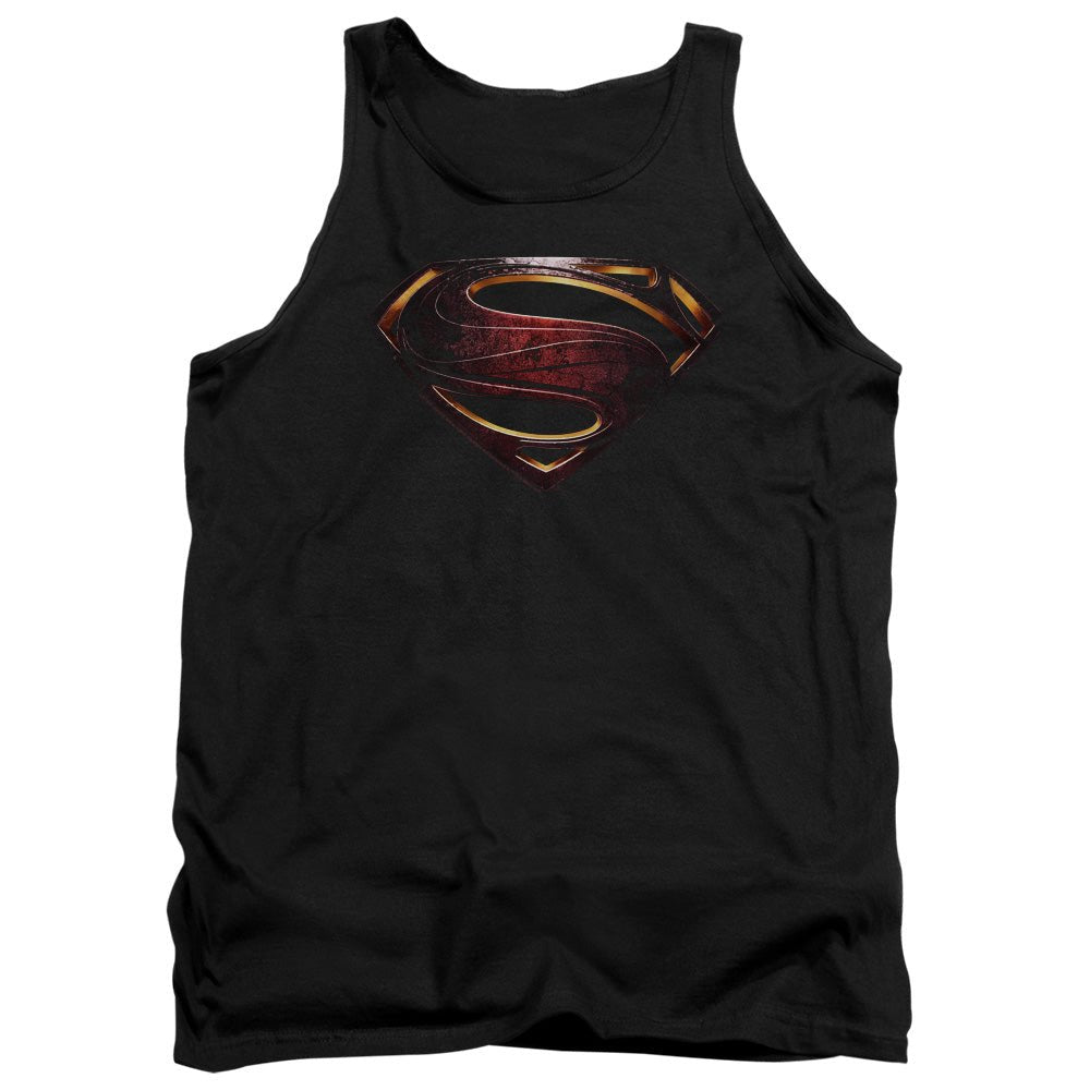 Justice League Movie Superman Logo Mens Tank Top Shirt Black Officially Licensed - POPvault