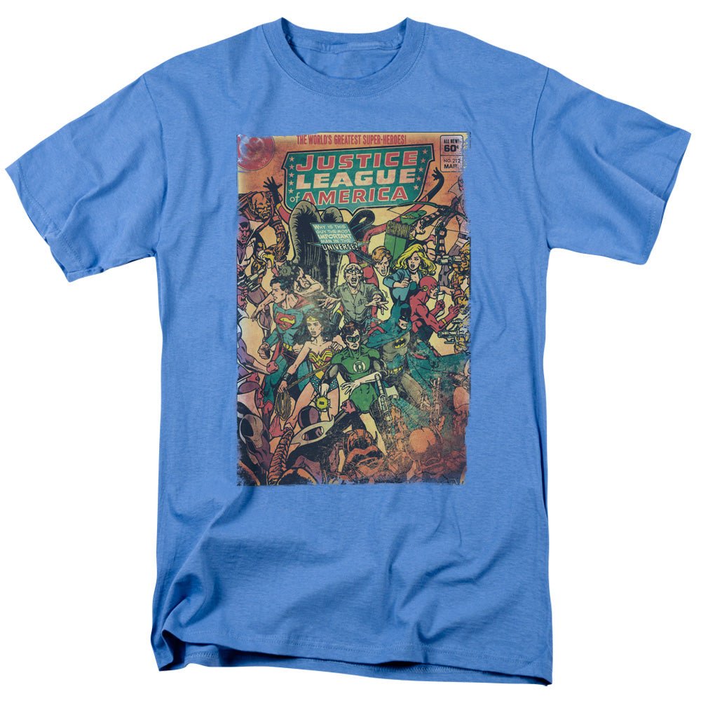 Justice League No 212 Vintage Mens T Shirt Carolina Blue Officially Licensed - POPvault