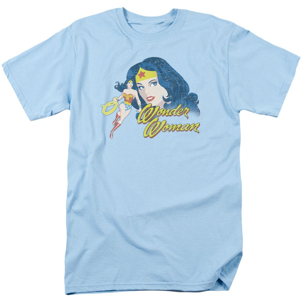 Justice League Portrait Mens T Shirt Light Blue Officially Licensed - POPvault