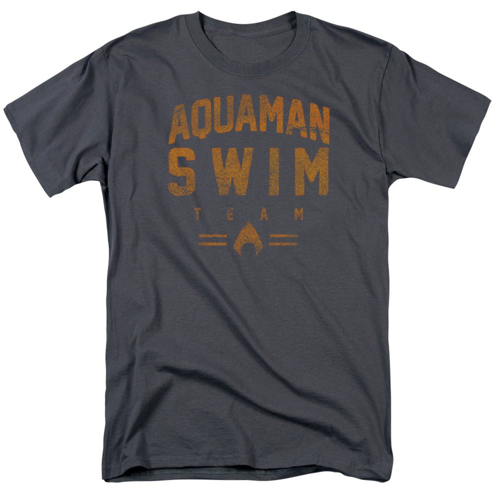 Justice League Swin Team Mens T Shirt Charcoal Officially Licensed - POPvault