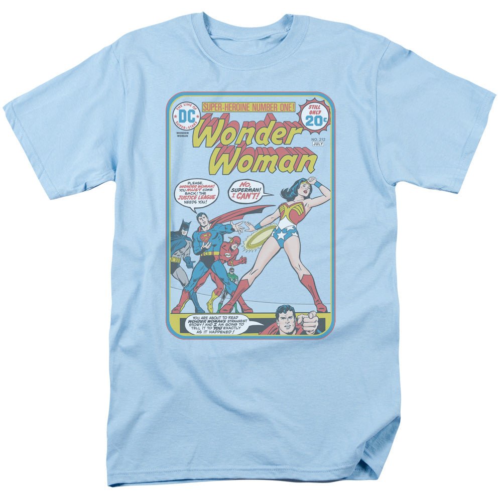 Justice League Wonder Woman 212 Cover Mens T Shirt Light Blue Officially Licensed - POPvault