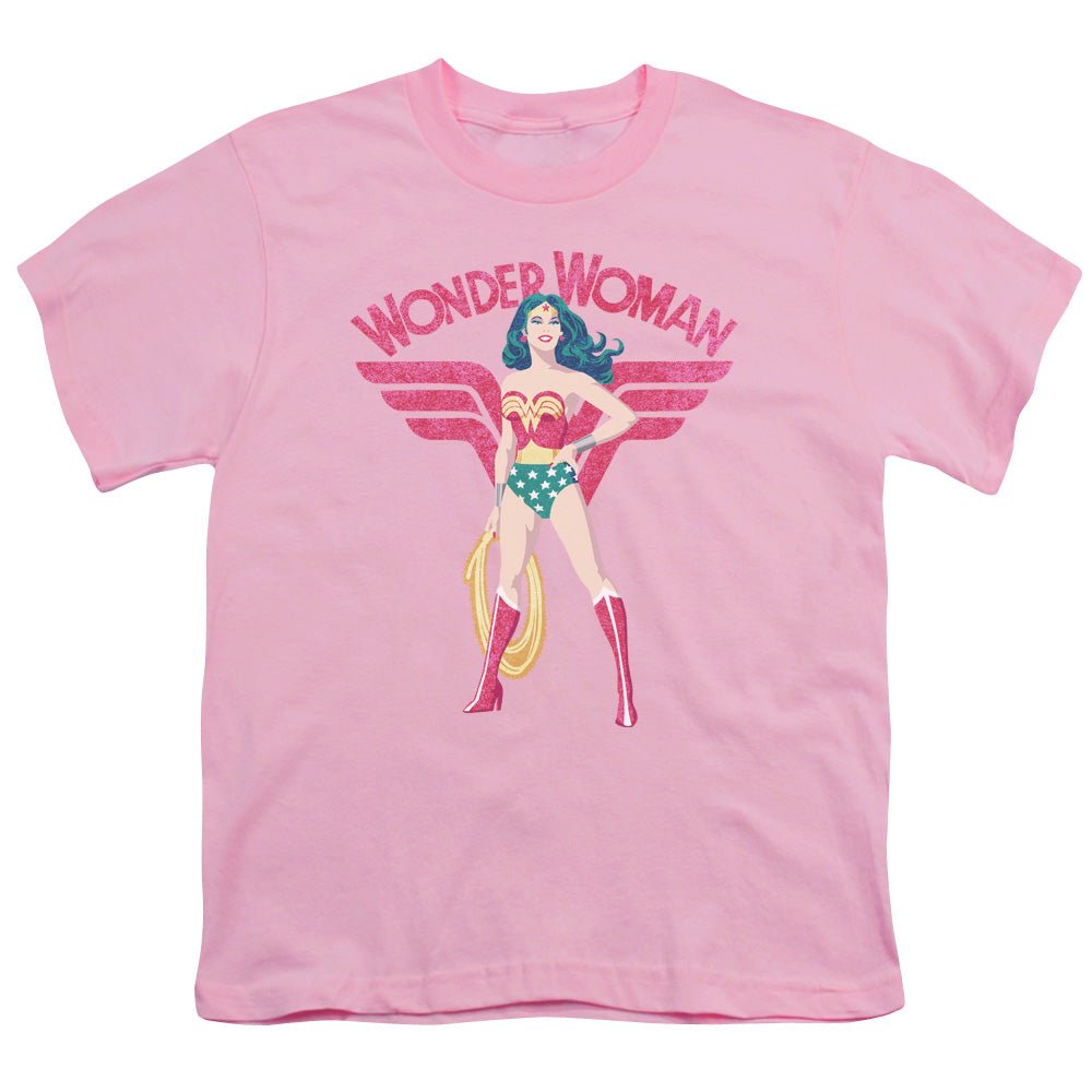 Justice League Ww Sparkle Kids Youth T Shirt Pink Officially Licensed - POPvault