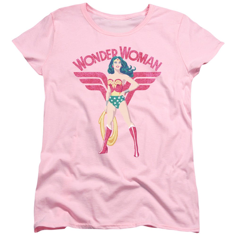 Justice League Ww Sparkle Womens T Shirt Pink Officially Licensed - POPvault
