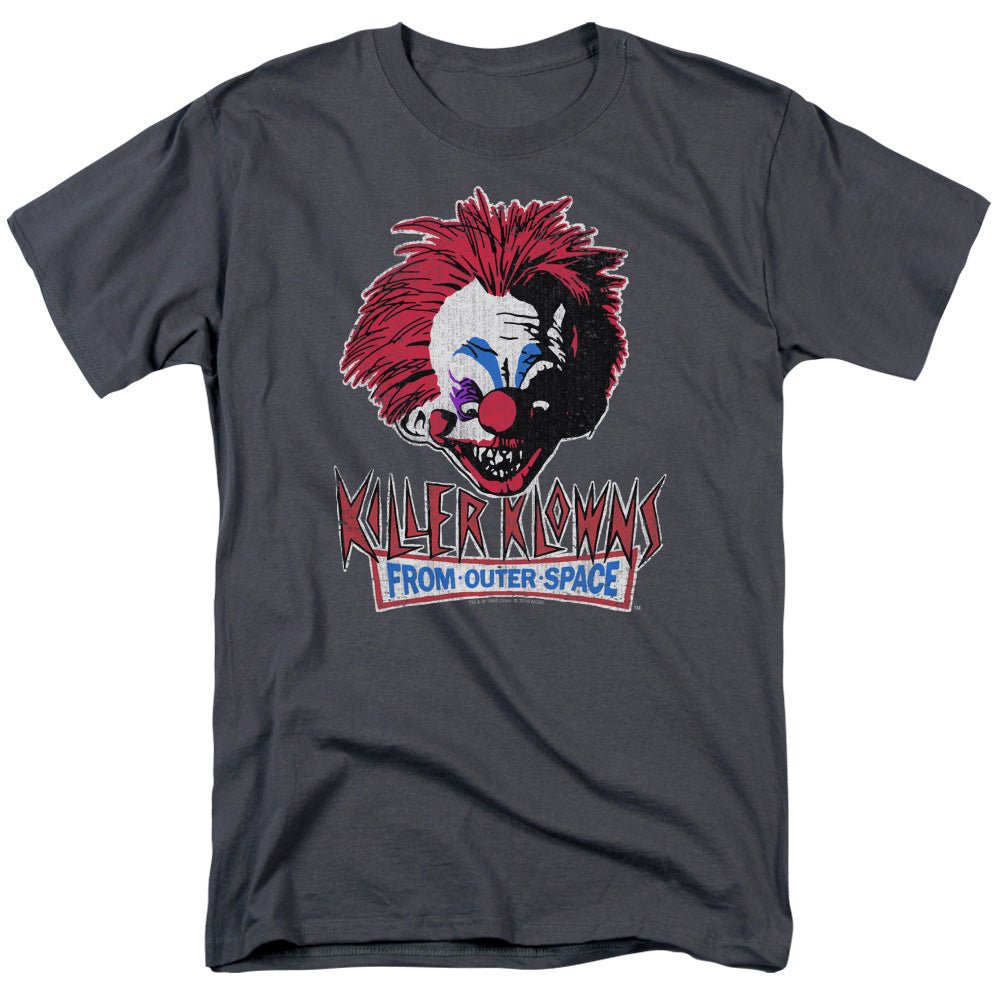 Killer Klowns From Outer Space Rough Clown Mens T Shirt Charcoal Officially Licensed - POPvault