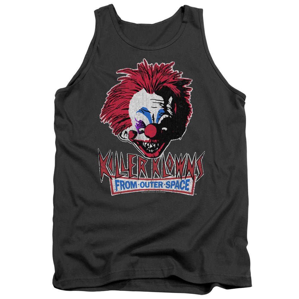 Killer Klowns From Outer Space Rough Clown Mens Tank Top Shirt Charcoal Officially Licensed - POPvault