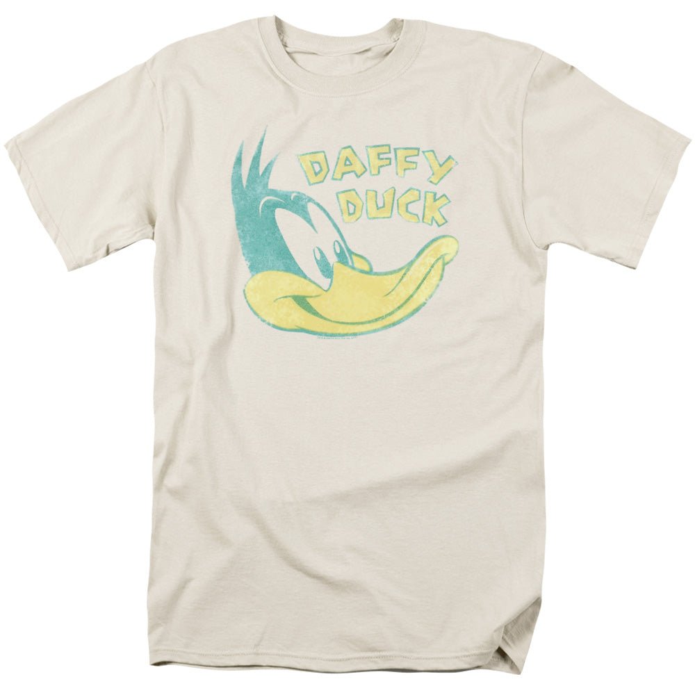 Looney Tunes Daffy Head Mens T Shirt Cream Officially Licensed - POPvault