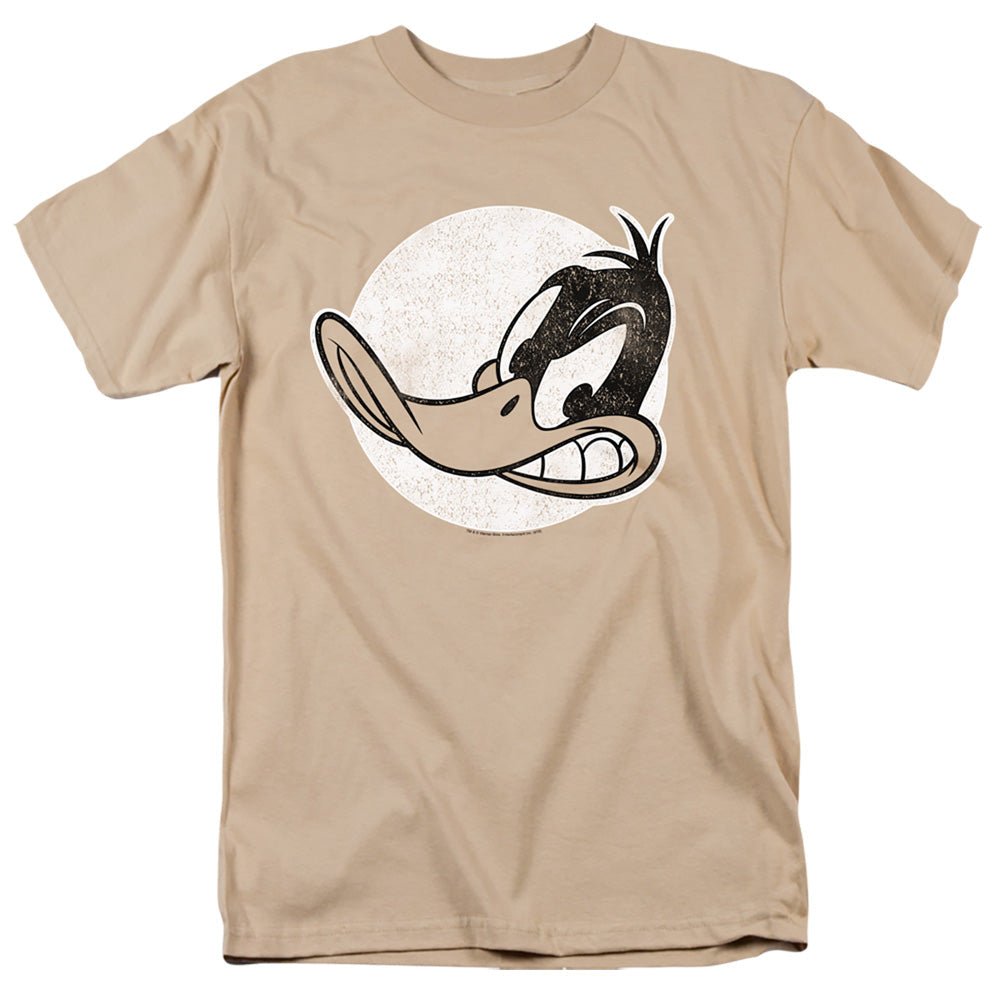 Looney Tunes Daffy Vintage Badge Mens T Shirt Sand Officially Licensed - POPvault
