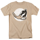 Looney Tunes Daffy Vintage Badge Mens T Shirt Sand Officially Licensed - POPvault