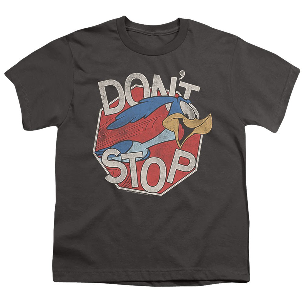 Looney Tunes Dont Stop Kids Youth T Shirt Charcoal Officially Licensed - POPvault