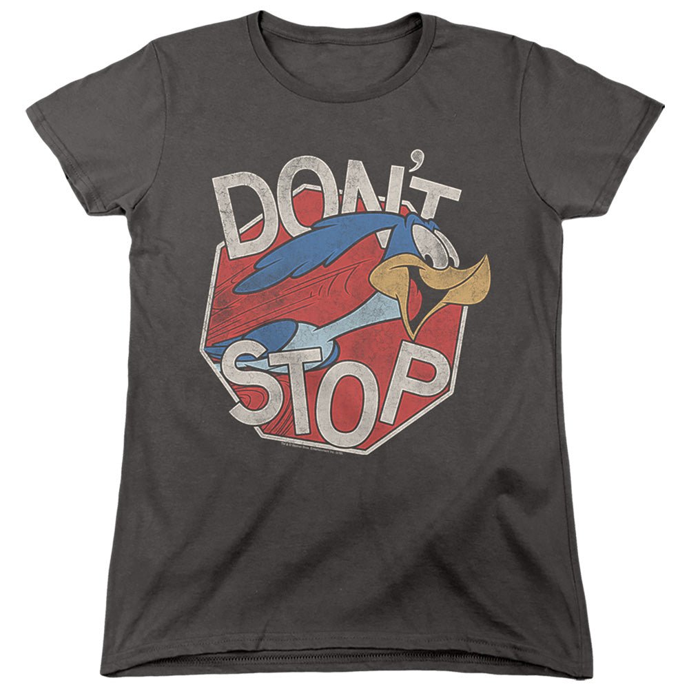 Looney Tunes Dont Stop Womens T Shirt Charcoal Officially Licensed - POPvault