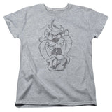 Looney Tunes Faded Taz Womens T Shirt Athletic Heather Officially Licensed - POPvault