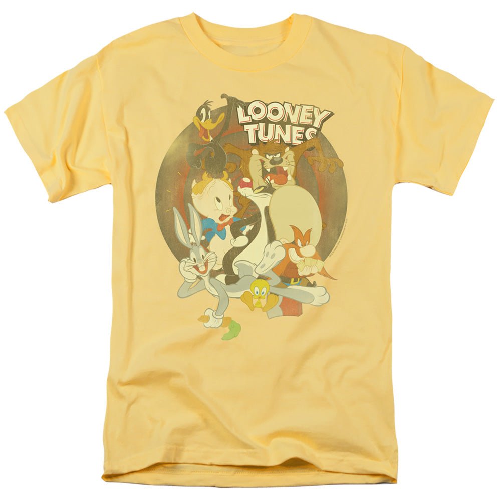 Looney Tunes Gangs All Here Mens T Shirt Yellow Officially Licensed - POPvault