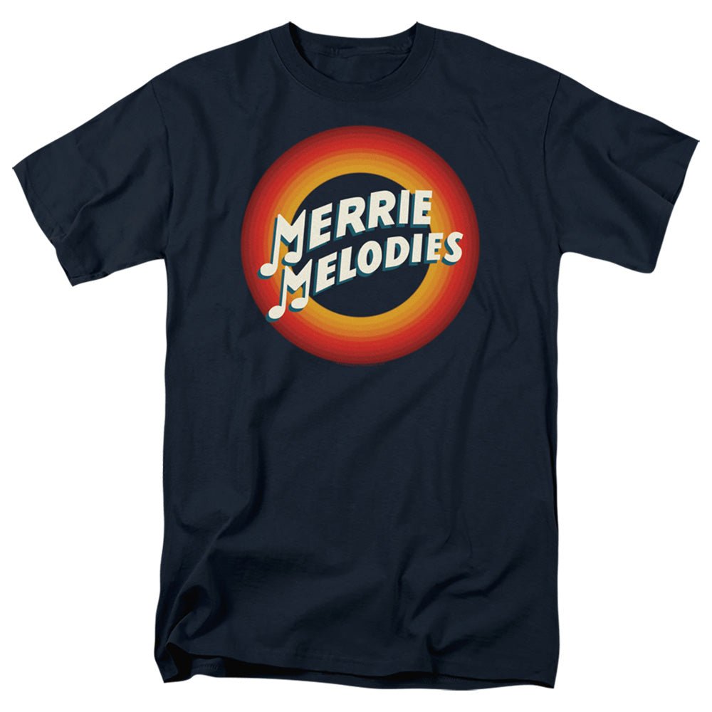 Looney Tunes Merrie Logo Mens T Shirt Navy Blue Officially Licensed - POPvault