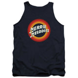 Looney Tunes Merrie Logo Mens Tank Top Shirt Navy Blue Officially Licensed - POPvault