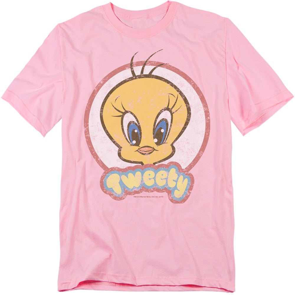 Looney Tunes Retro Tweety Mens T Shirt Pink Officially Licensed - POPvault