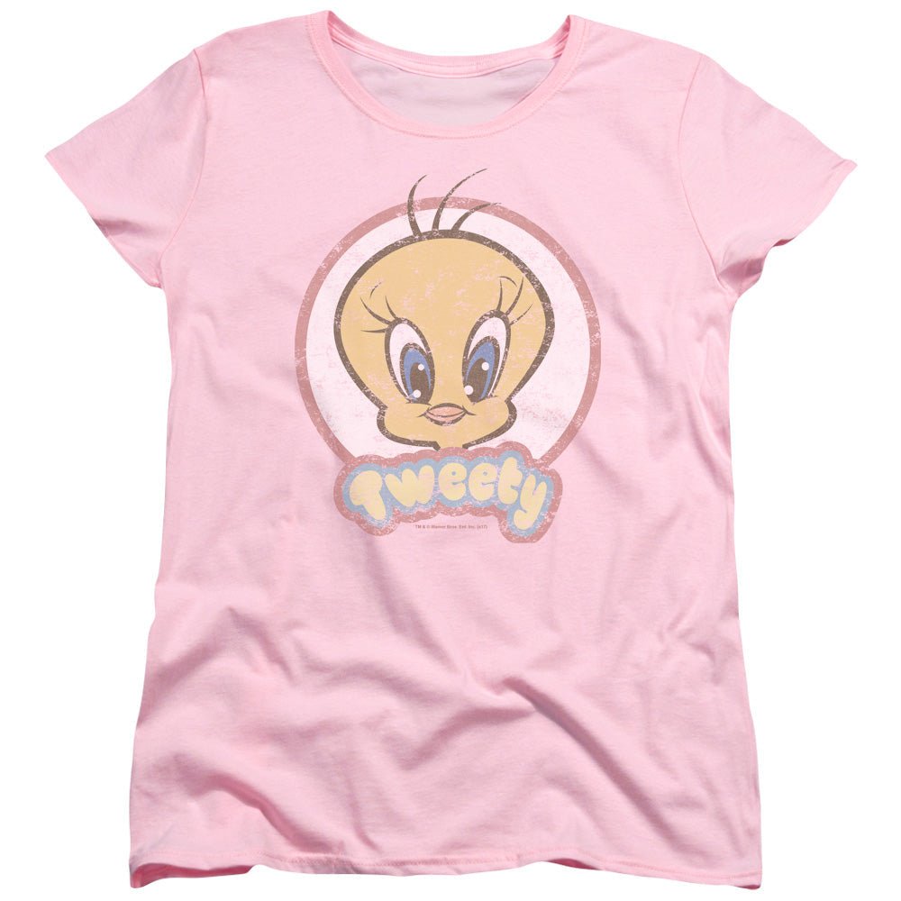 Looney Tunes Retro Tweety Womens T Shirt Pink Officially Licensed - POPvault