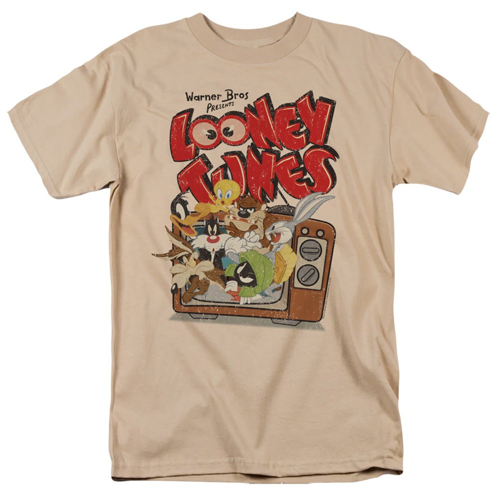 Looney Tunes Saturday Mornings Mens T Shirt Sand Officially Licensed - POPvault