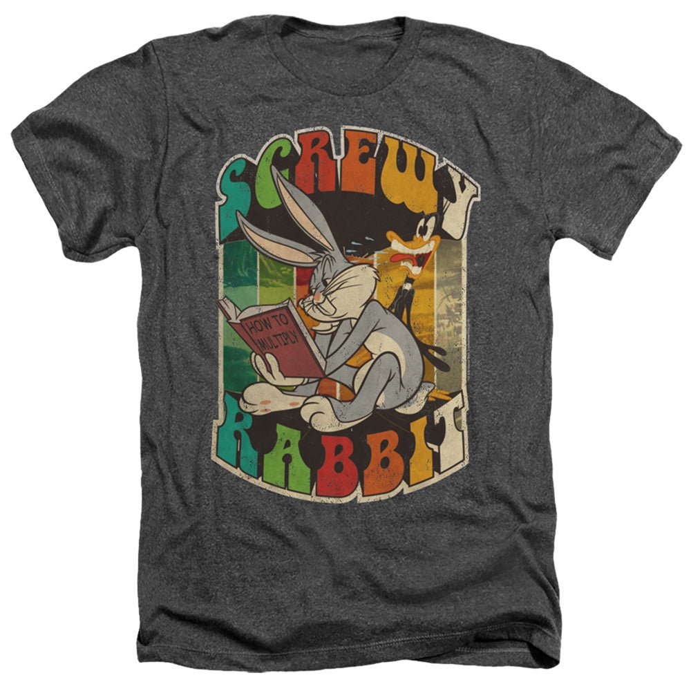 Looney Tunes Screwy Rabbit Heather Mens T Shirt Charcoal Officially Licensed - POPvault