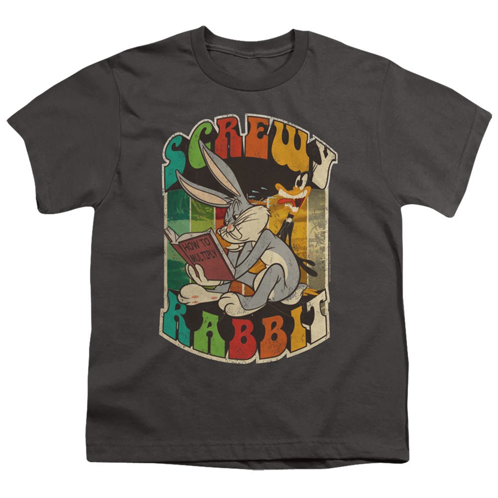 Looney Tunes Screwy Rabbit Kids Youth T Shirt Charcoal Officially Licensed - POPvault