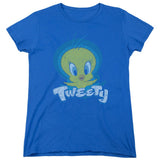 Looney Tunes Tweety Swirl Womens T Shirt Royal Blue Officially Licensed - POPvault