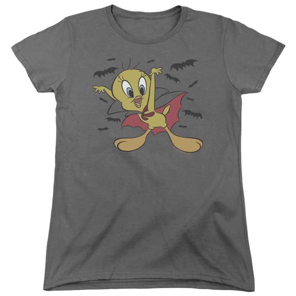 Looney Tunes Vampire Tweety Womens T Shirt Charcoal Officially Licensed - POPvault