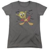 Looney Tunes Vampire Tweety Womens T Shirt Charcoal Officially Licensed - POPvault