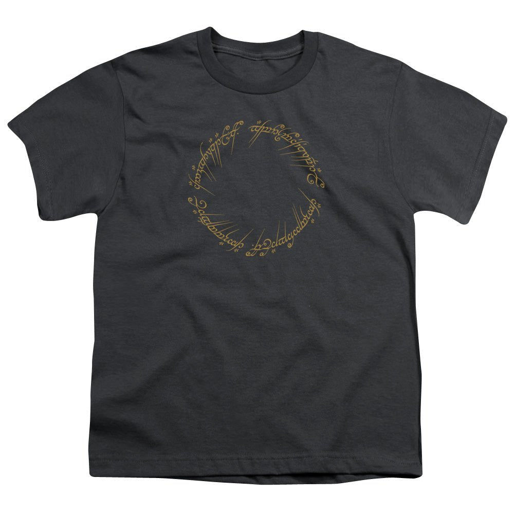Lord Of The Rings One Ring Kids Youth T Shirt Charcoal Officially Licensed - POPvault
