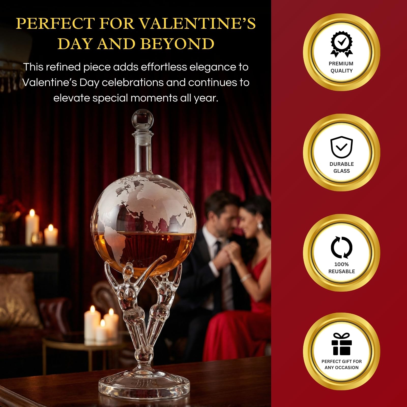 Love Crystal Wine Or Whiskey 500 ml Decanter - POPvault