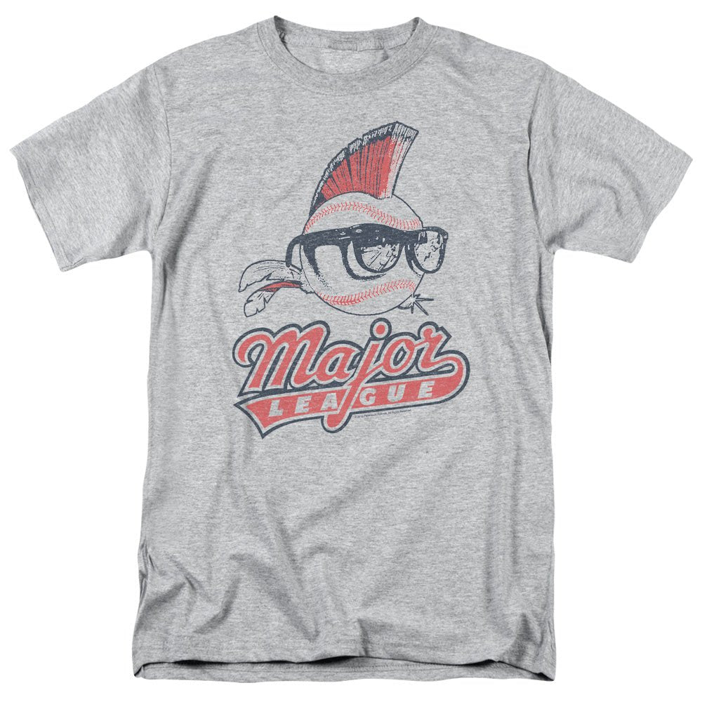 Major League Vintage Logo Mens T Shirt Athletic Heather Officially Licensed - POPvault