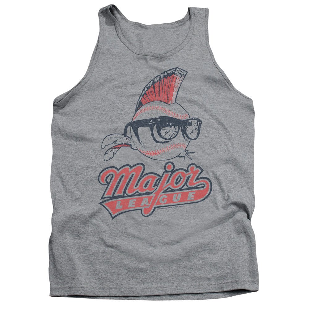 Major League Vintage Logo Mens Tank Top Shirt Athletic Heather Officially Licensed - POPvault