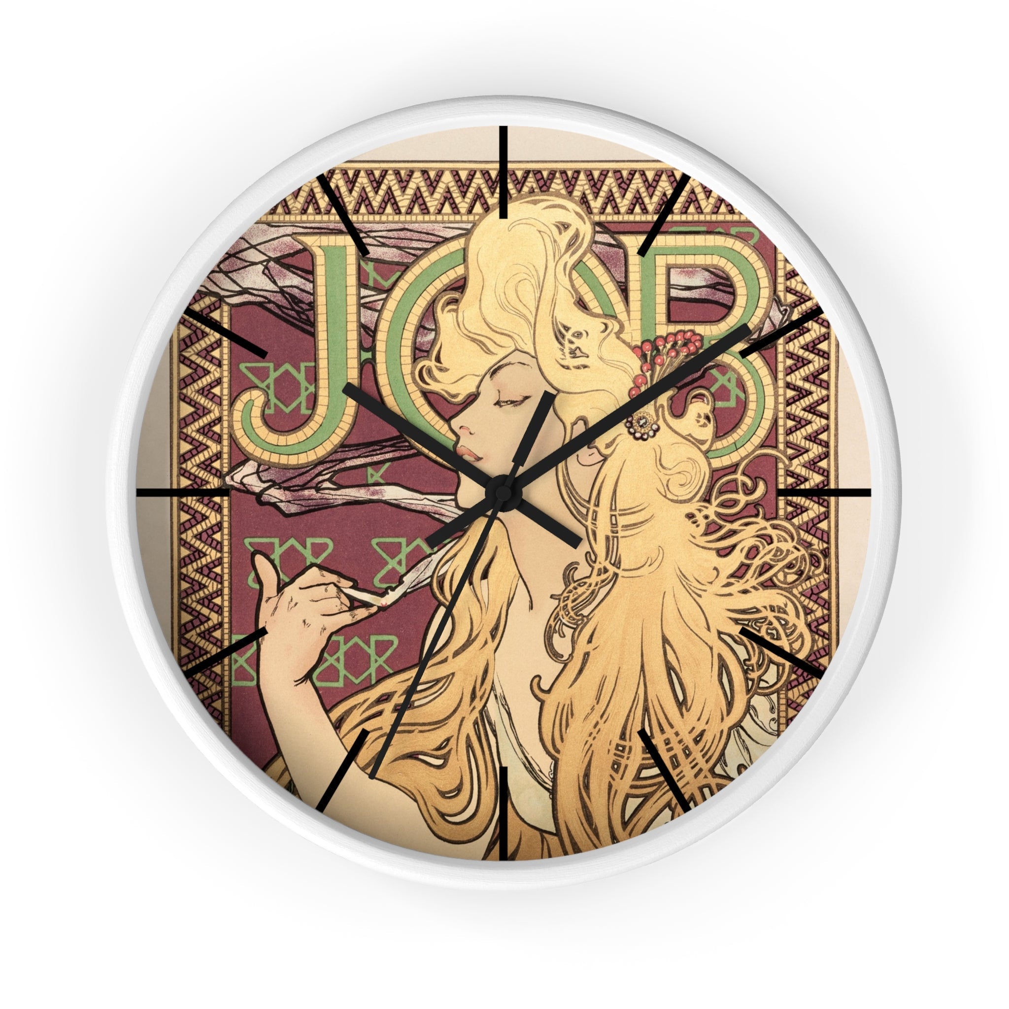 Masters of Art Alphonse Mucha Job Premium Wall Clock - POPvault