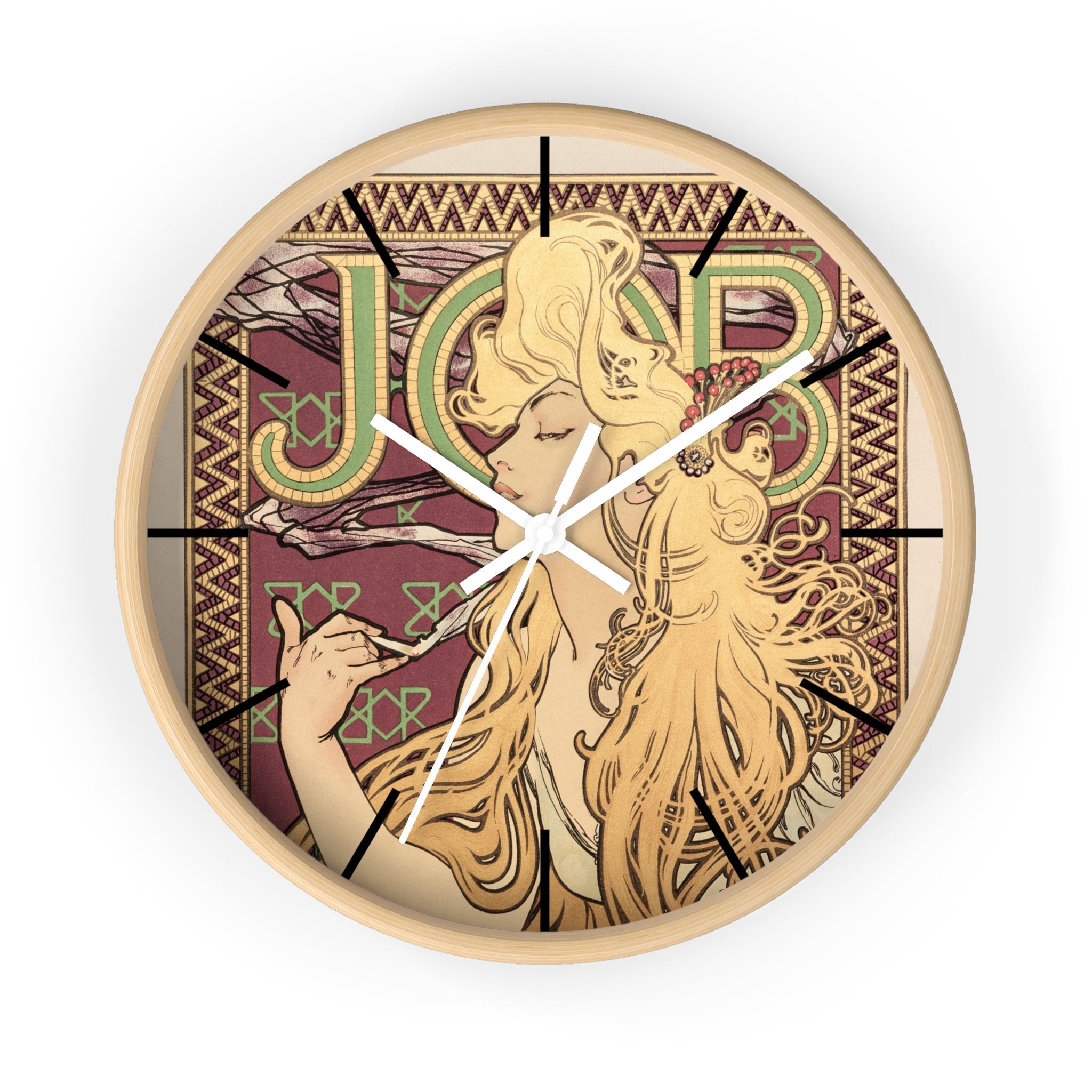 Masters of Art Alphonse Mucha Job Premium Wall Clock - POPvault