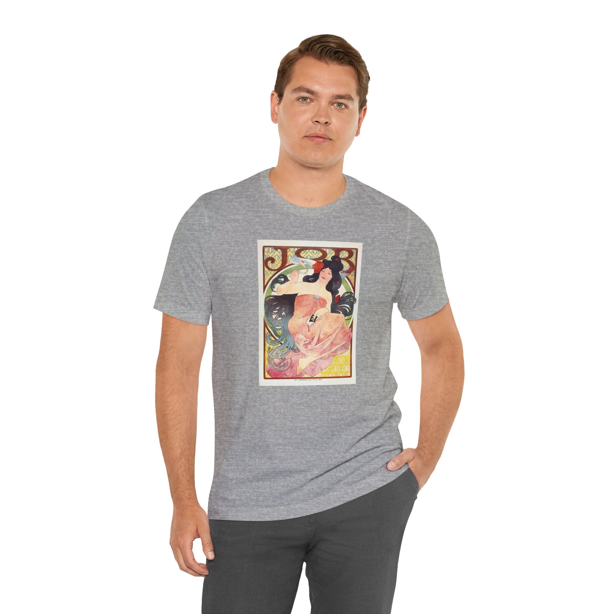 Masters of Art Alphonse Mucha Job Unisex Jersey Short Sleeve T-Shirt - POPvault