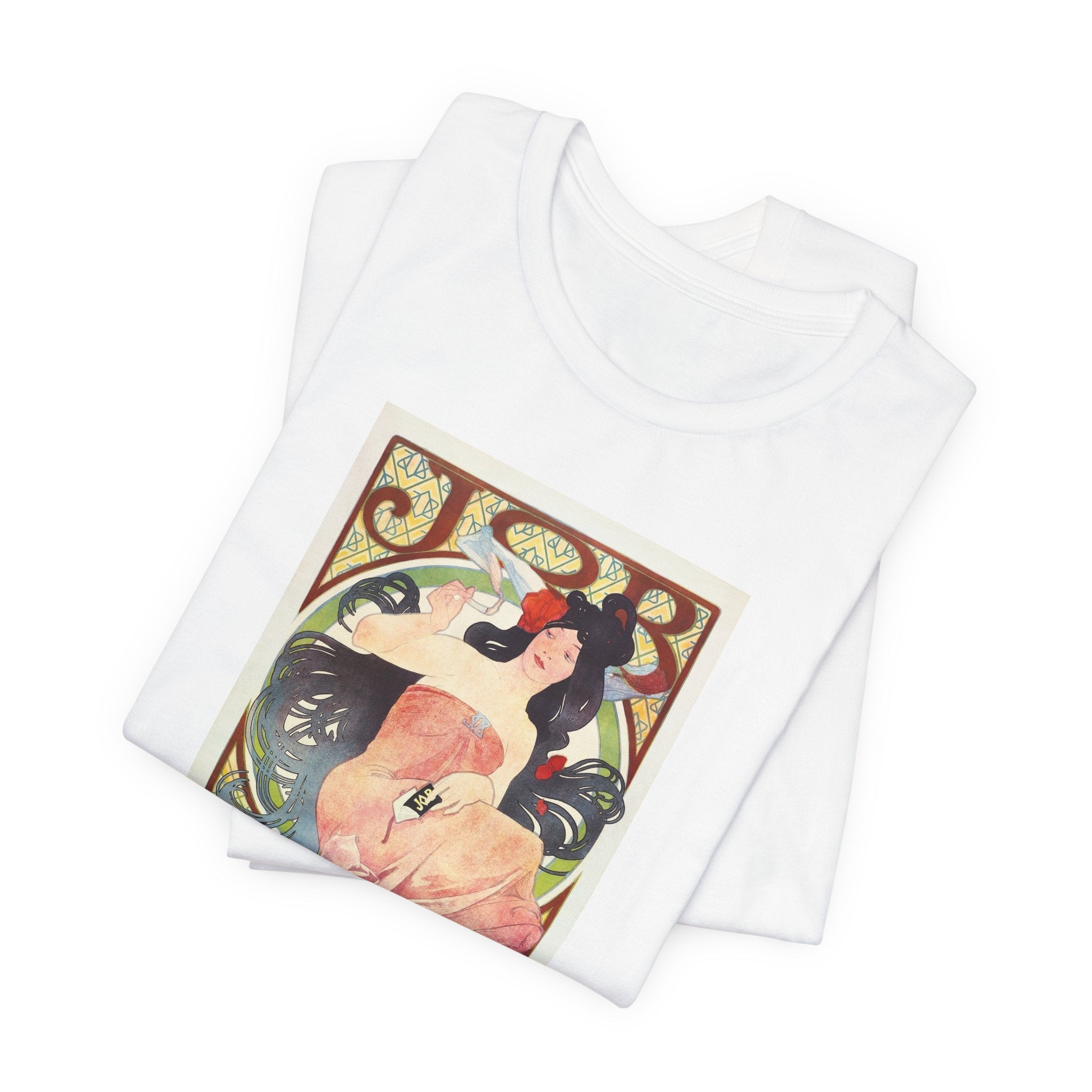 Masters of Art Alphonse Mucha Job Unisex Jersey Short Sleeve T-Shirt - POPvault