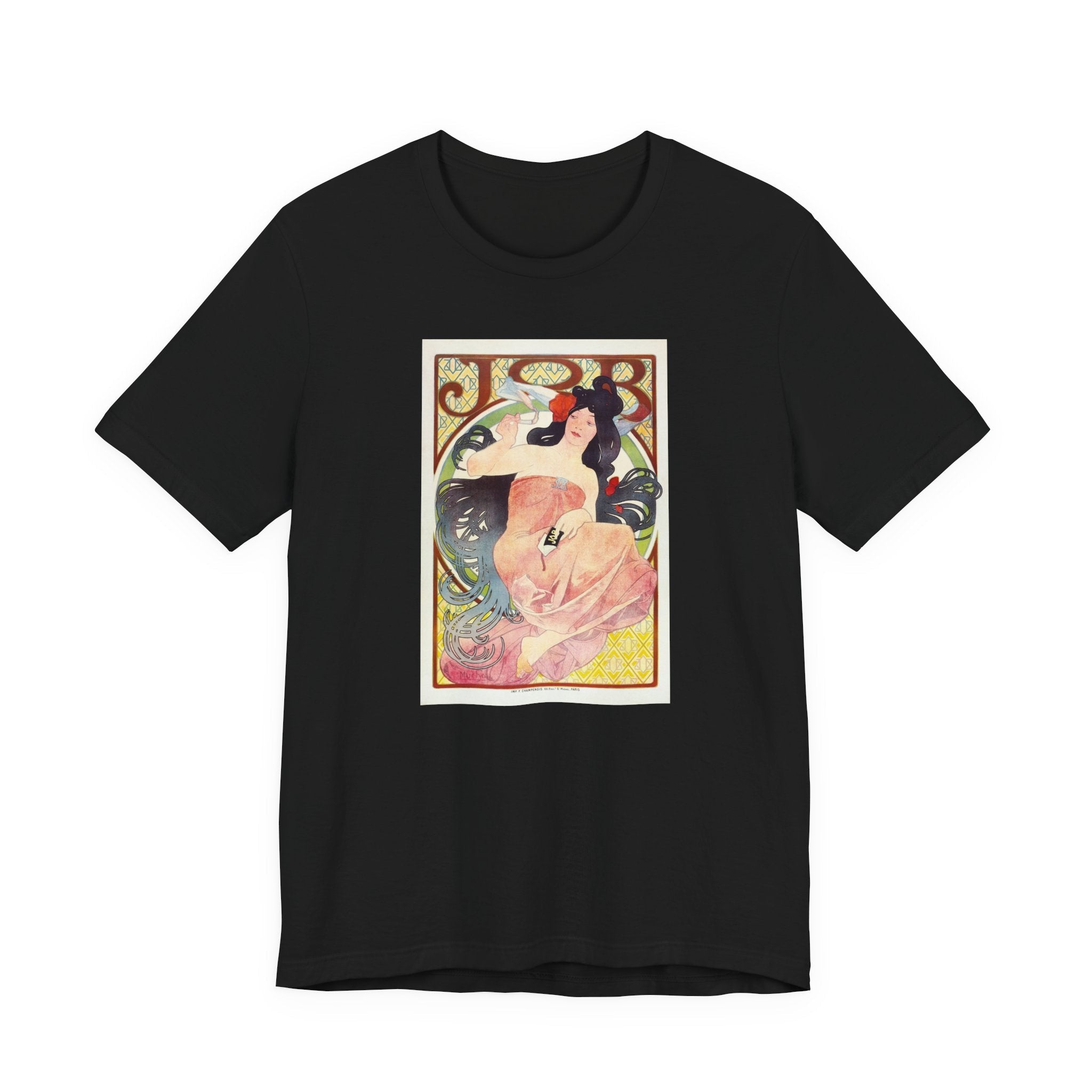 Masters of Art Alphonse Mucha Job Unisex Jersey Short Sleeve T-Shirt - POPvault