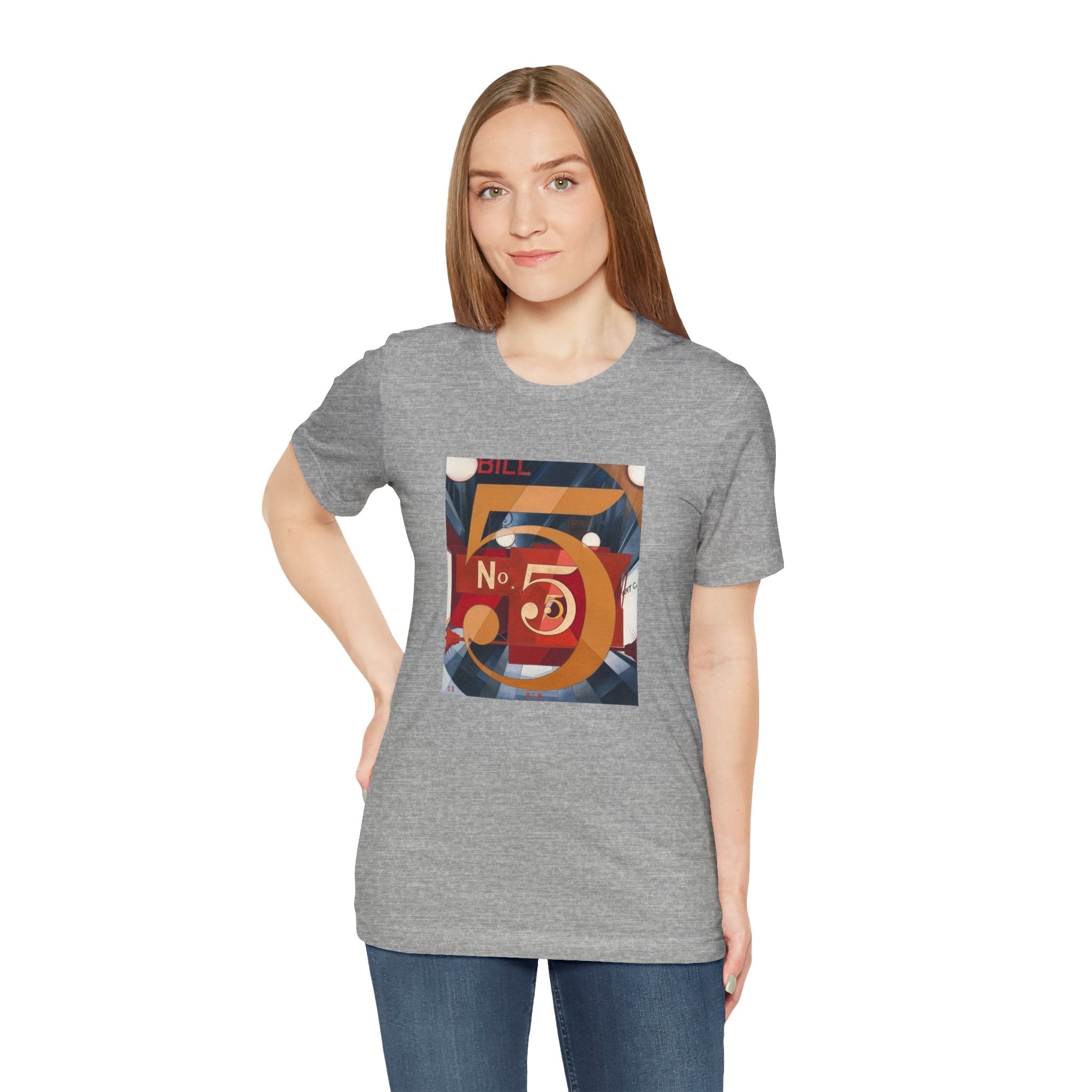 Masters of Art Charles Demuth I Saw the Figure 5 in Gold Unisex Jersey Short Sleeve T-Shirt - POPvault